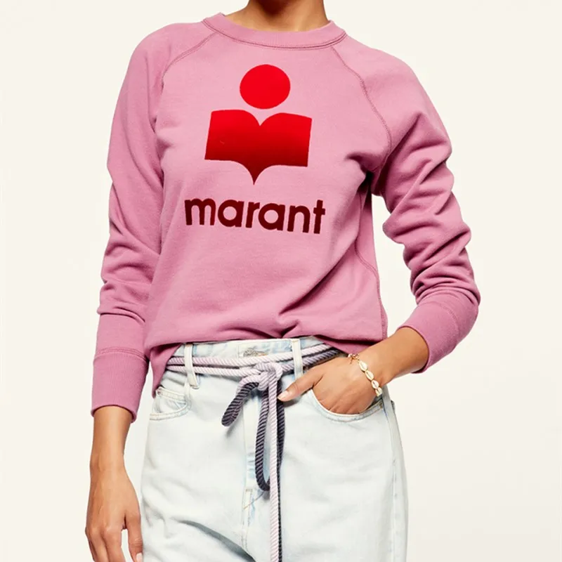 

Women Letter Logo Sweatshirt O-neck Gradient Long Sleeve 2021 Early Spring New Pullovers