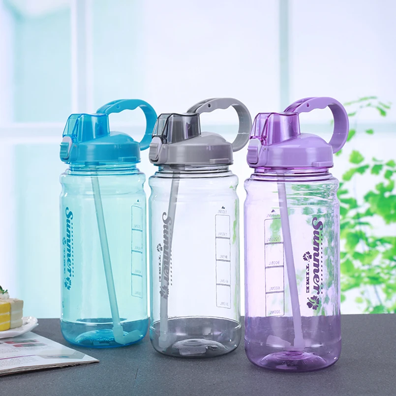 Бесплатная доставка Спортивная бутылка для воды 2л с соломинкой не содержит БФА