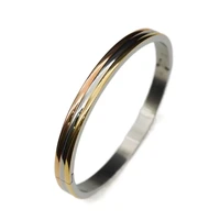 hot sale rose gold color silver color gold color tricolor stainless steel lovers bangle