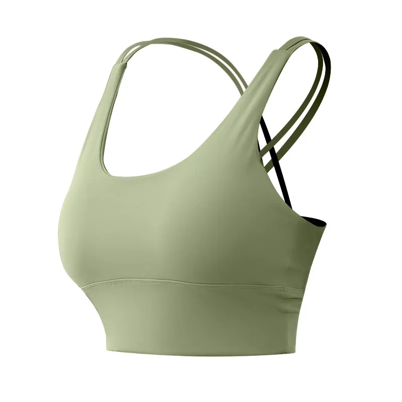 

Naked-Feel Women Crop Yoga Top Sports Top Vest Beauty Back Sports Bra Top Shock-Proof Sport Yoga Underwear Fitness Bra
