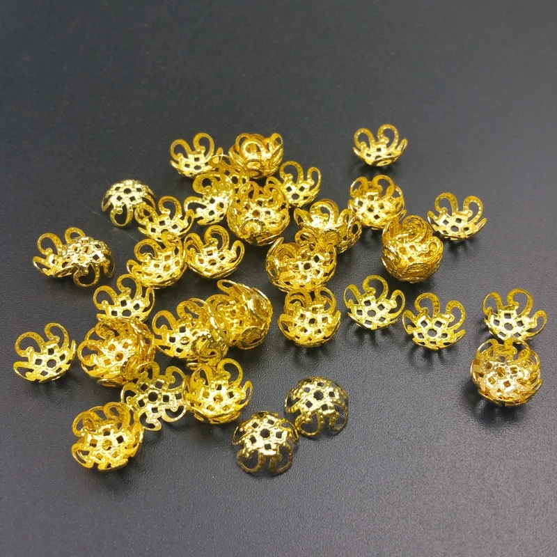 Металлические бусины в форме цветка конусные Концевики для самостоятельного