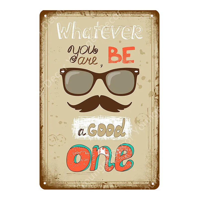 YD3857F Be Happy металлический оловянный знак свободен как птица винтажный настенный плакат Художественная Роспись Тарелка для паба бара домашний декор для гостиной Ретро доска - Цвет: YD3857F