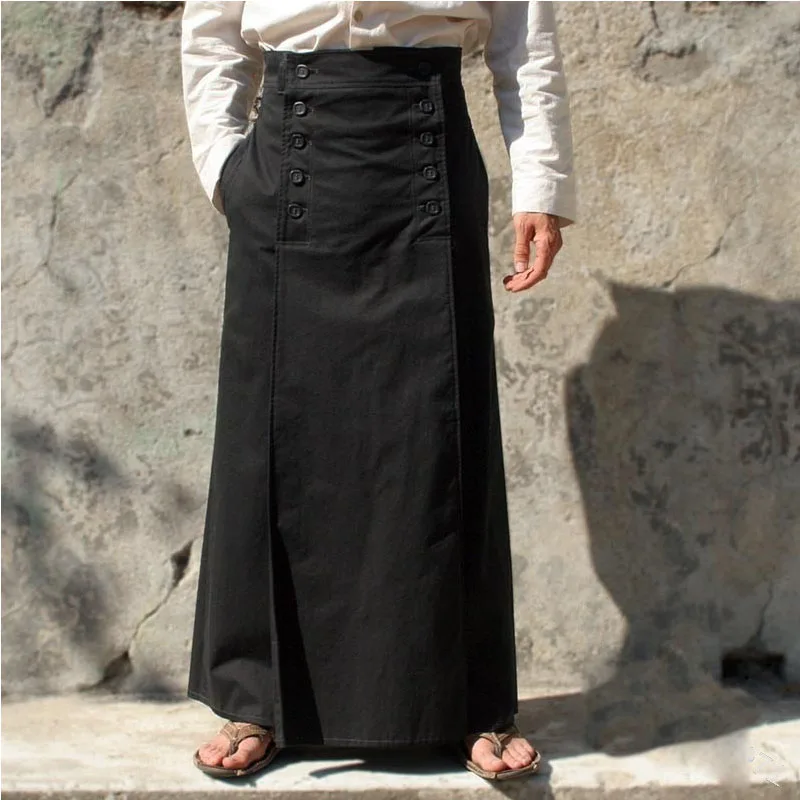 S 3XL средневековая винтажная длинная юбка макси для взрослых мужчин Ренессанс