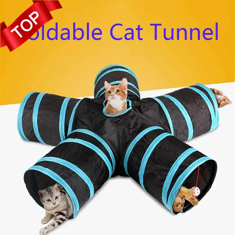 Для нового IPad 2/3/4/5 отверстий 15 цветов Складная Pet туннель для кошек для дома и улицы для домашних животных кота обучающая игрушка для кошки; тапочки с кроликом; шлёпанцы для игровой туннель трубки