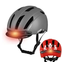bike helmet with led warning turn signal light urban commuting bicycle cycling helmet safety night riding smart clismo