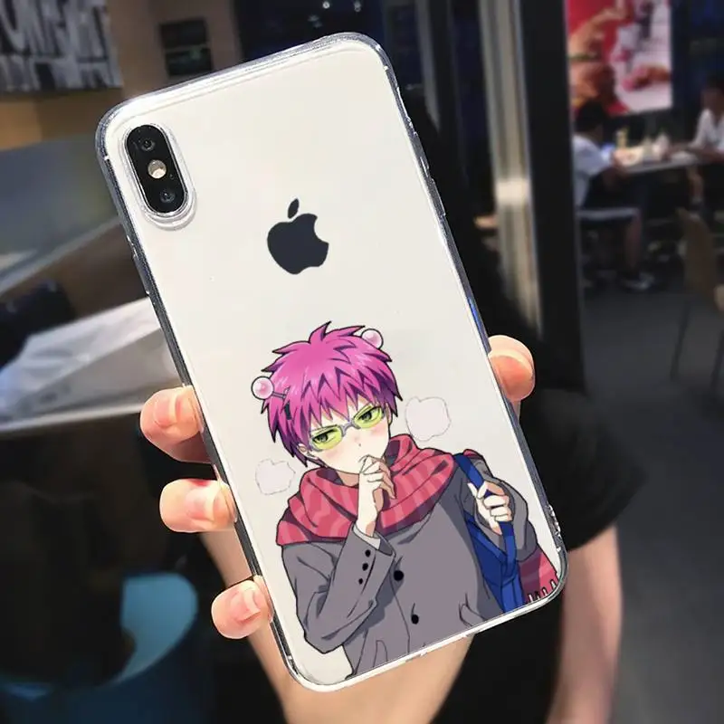 

Japan anime Saiki Kusuo Phone Case Transparent soft For iphone 5 5s 5c se 6 6s 7 8 11 12 plus mini x xs xr pro max