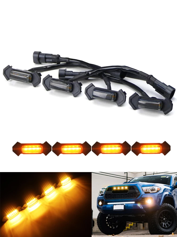 

4 шт. автомобильное светодиодное освещение передней решетки для Toyota Tacoma с ТОЛЬКОМ решітки TRD Pro, передняя решетка DRL, освещение парковки 12 В