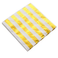golden stripes disposable tableware paper napkins birthday party wedding ceremony table decoration supplies flower dot pattern