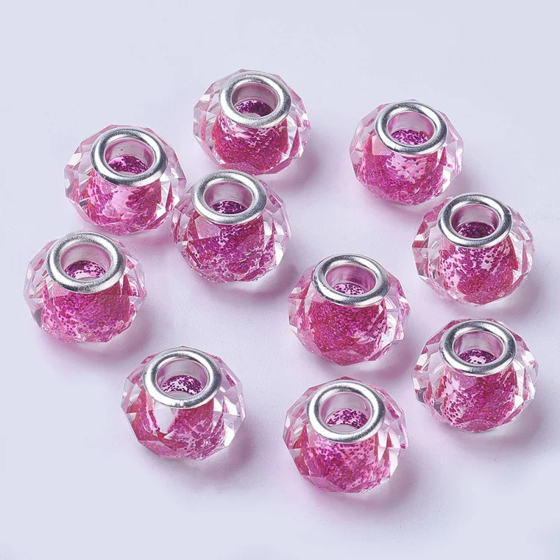 10 шт. граненые стеклянные Европейские Бусины большие бусины с отверстиями