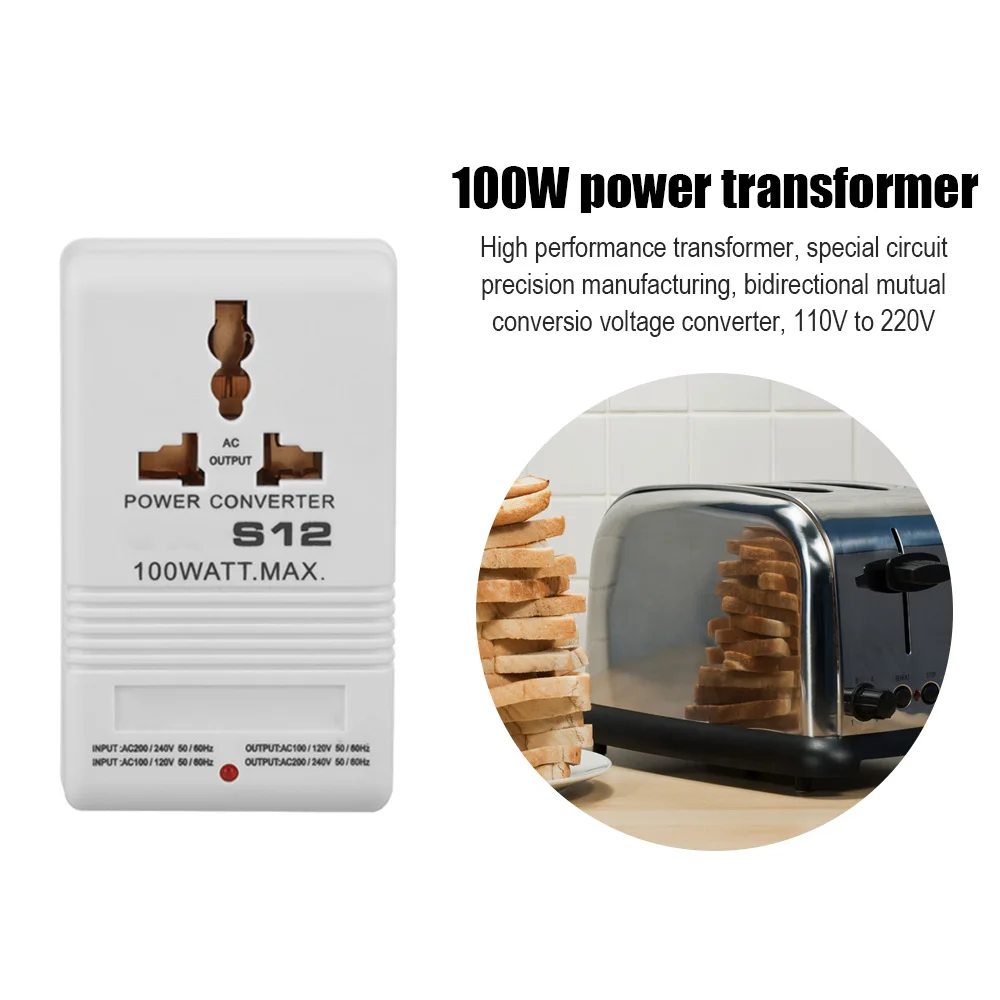 

1pcs SW-S12 100W 110V/120V to 220V/240V Voltage Converter Step-Up Down Transformer Voltage Converter Travel Adapter CN Plug