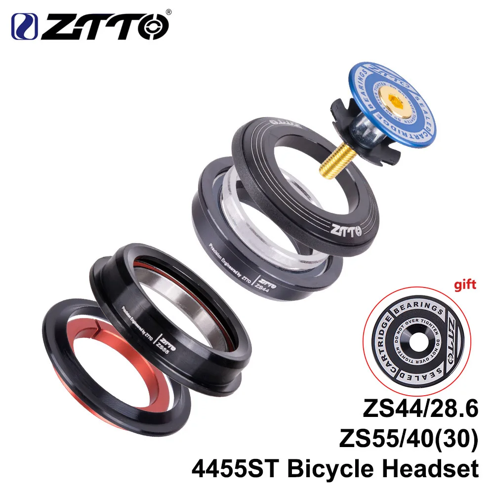 Гарнитура ZTTO 4455ST для шоссейного велосипеда 44 мм 55 CNC 1 1/8 "-1 1/2" 5 28 6 40