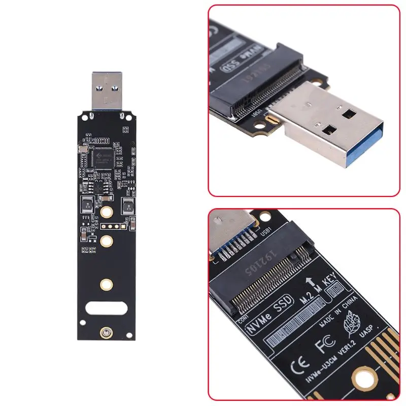 Портативный высокопроизводительный NVME к USB адаптеру M.2 SSD к type-A картам USB 3,1 Gen 2 мостовой чип к M2 SSD Key M