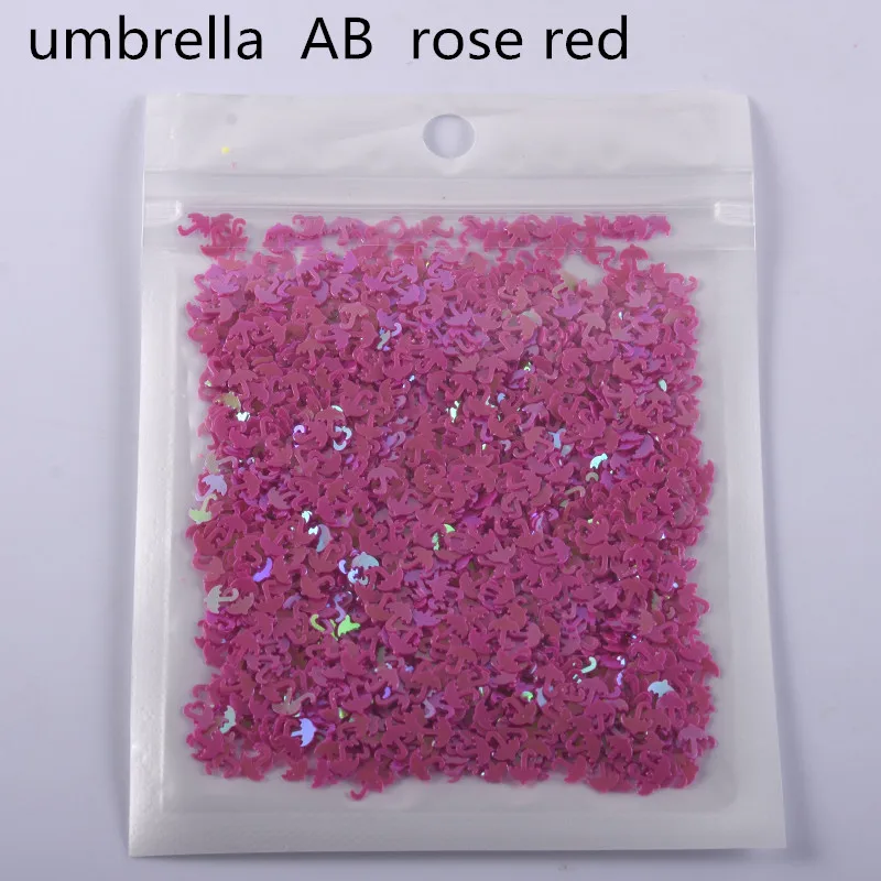 AB rose red 10 г/лот новые ПВХ блестки для рукоделия зонтик формы блестки Сделай Сам одежда швейная ткань Свадебные поделки Женская одежда Аксессуары - Цвет: AB rose red