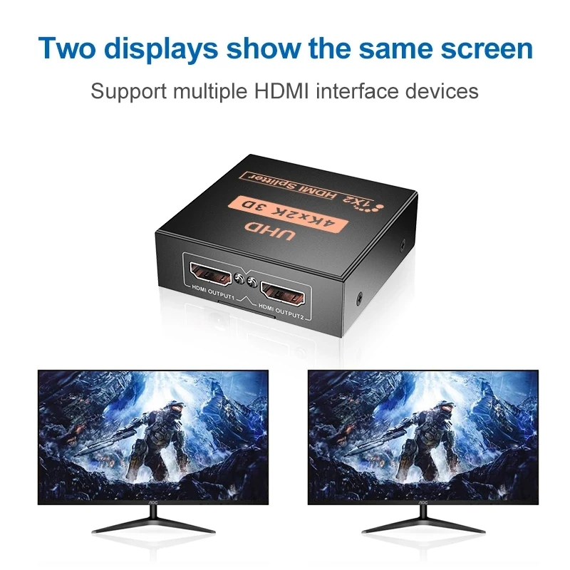 TJTAK 4K HDMI совместимый Splitter1x2 Full HD 1080P видео переключатель 1 в 2 Выход Усилитель