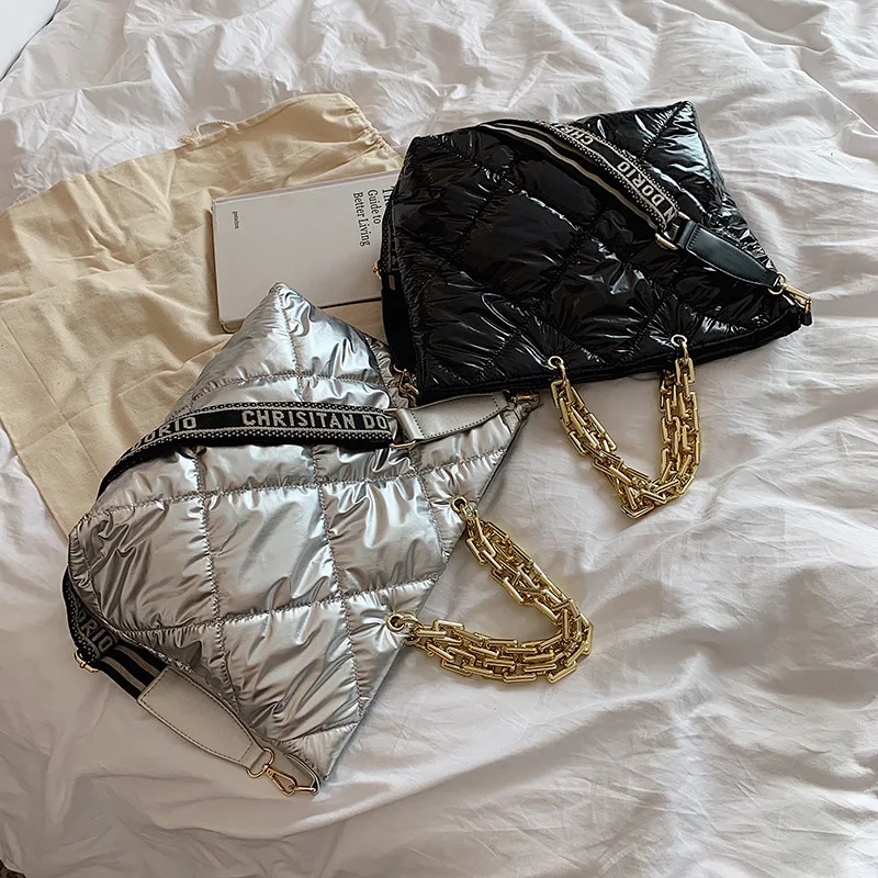 

Luxury High Capacity Gold Chain Designer Big Crossbody Bags for Women 2021 Fashion Branded Quilting Shoulder Handbags and Purses