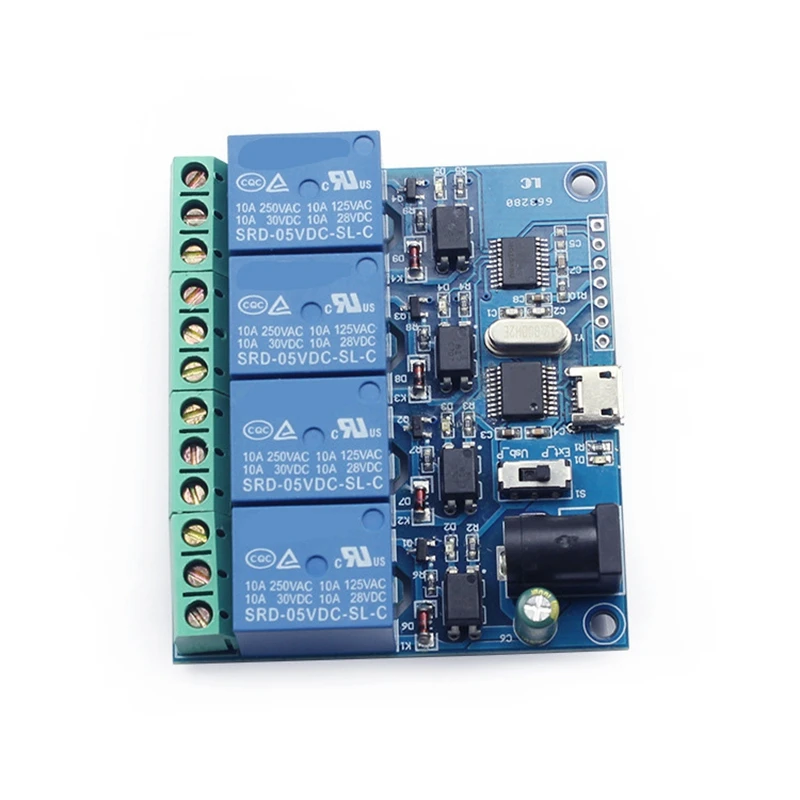 LCUS-4 4 канала 5V релейный модуль USB CH340 лигантное Управление переключатель 10A 250VAC 30VDC