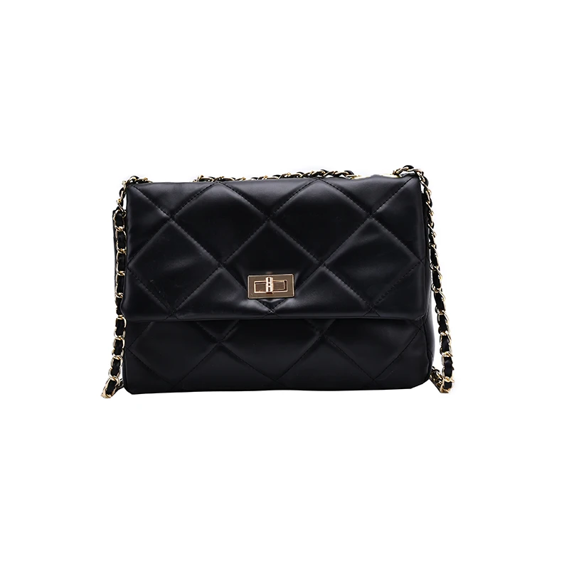 

Small Chain PU Leather Crossbody Bags For Women 2020 Branded Trending Quilted Designer Handbags Trend Luxury Lock Hand Bag