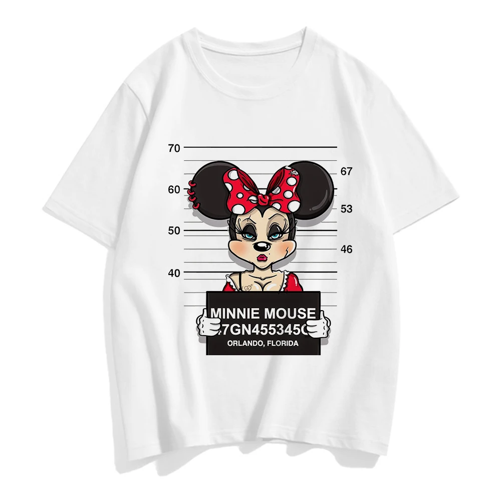New Minnie Mouse T Shirt Women Kawaii Top Cartoon Graphic Tees Funny Harajuku Disney T-shirt Unisex Fashion Tshirt Female