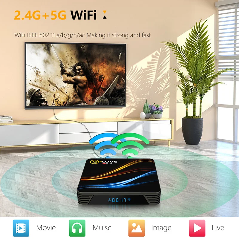 Приставка Смарт-ТВ RK3318 4 ядра 6K Android 11 0 + 32/64/128 ГБ | Электроника