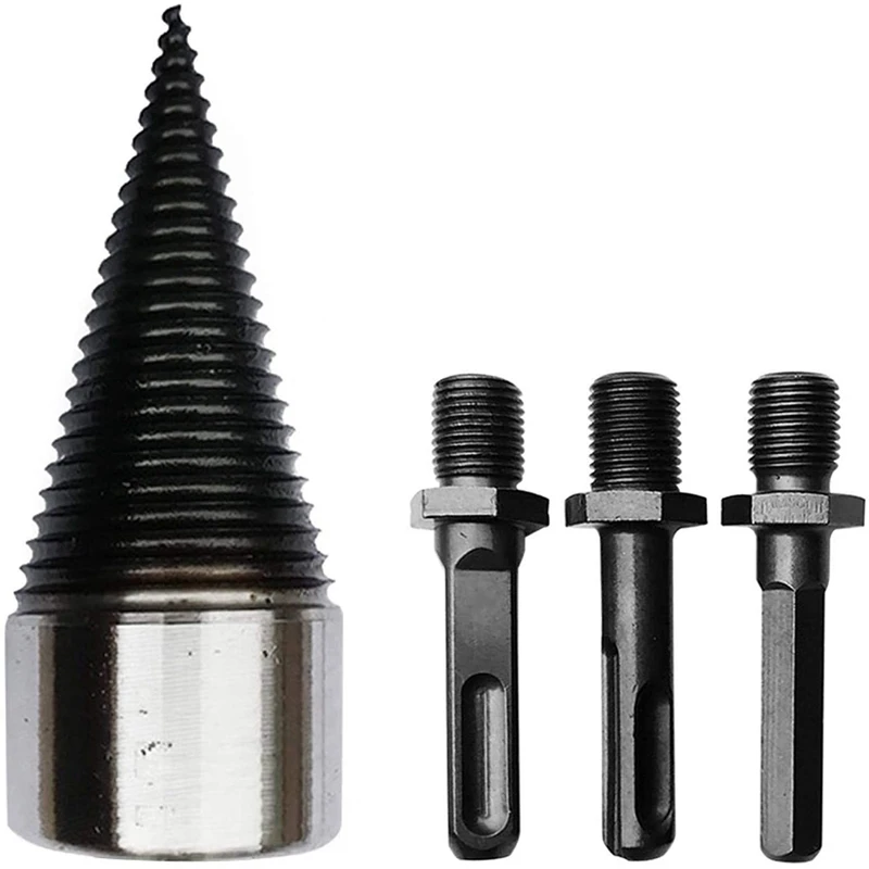 

Wood Splitter Drill Bits, Removable Firewood Log Splitter Drill Bit Wood Cone Driver for Electric Hammer Drill Bit