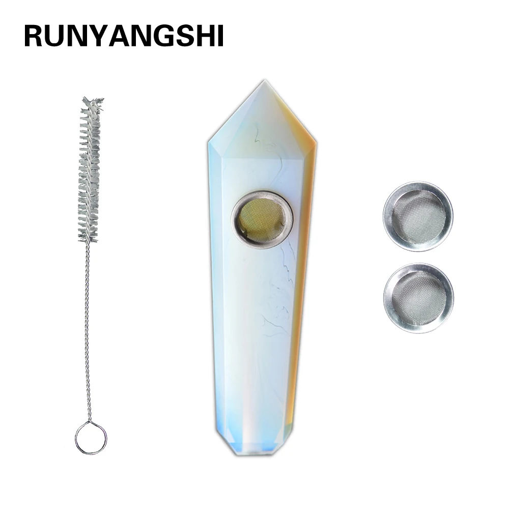 Runyangshi 1 шт. натуральный опал хрустальный камень курительные трубки исцеляющая