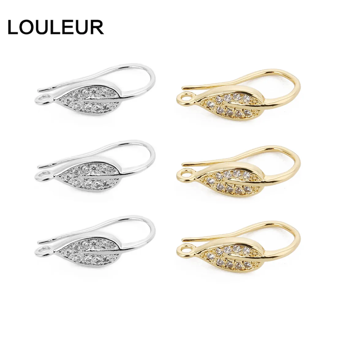 Louleur, 2 шт./лот, u-образные серьги в форме листа, крючок для женщин, сделай сам, серьги, модные ювелирные аксессуары, серьги, застежки, крючки