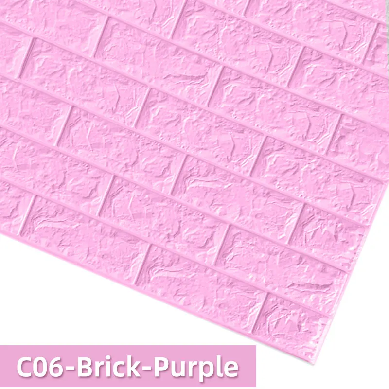 C06-Brick-Purple Kaguyahime 3D наклейки в виде кирпичной стены DIY Декор самоклеющиеся водоотталкивающие обои для детской комнаты спальни 3D стикер на стену кирпич - Цвет: C06-Brick-Purple