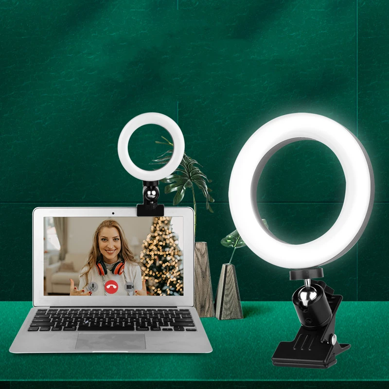 

For Tik Tok 4.5 Inch Protable Selfie Ring Light With Clip On Laptop Computer For Youtube Live Streaming LED Photography Lighting