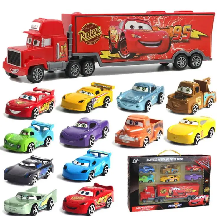 7 шт. Disney Pixar Cars 3 Lightning McQueen Jackson Storm Cruz Mack Uncle Truck 1:55 литье под давлением модель