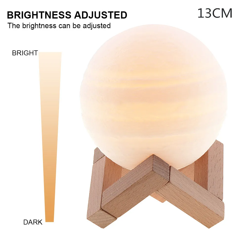

8/10/18/15cm Rechargeable 3D Print Moon Lamp 2 Color Change Touch Switch Bedroom Night Light Home Decor Creative Gift Hot