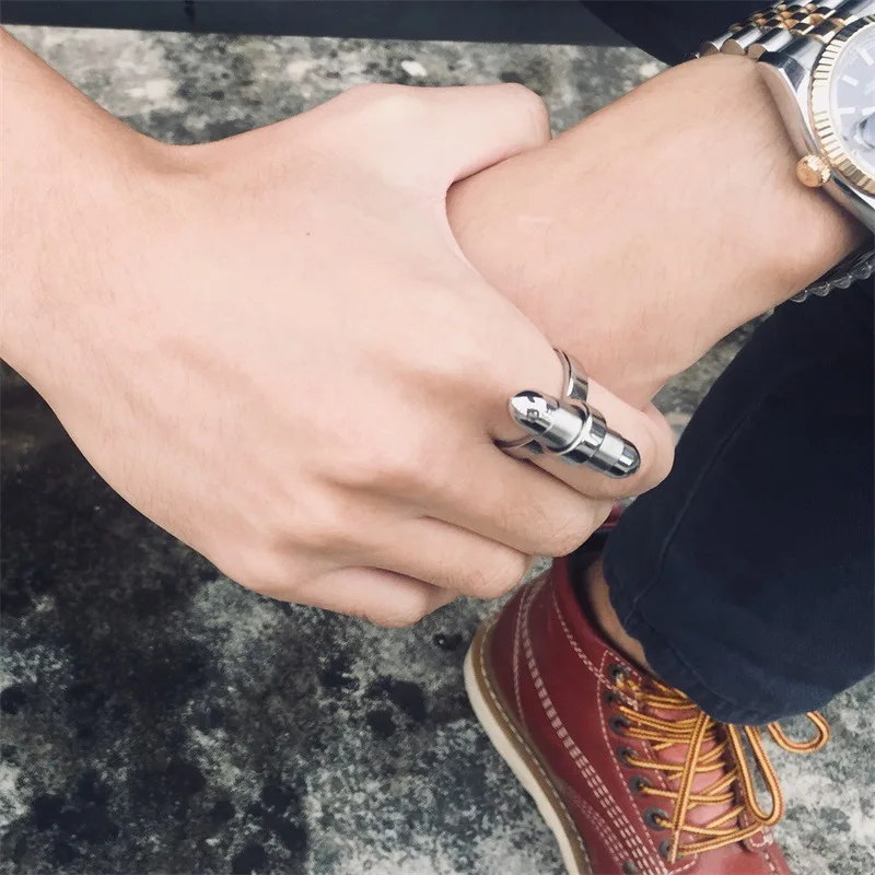 

Somen Vintage Men Boy Silver Color Bullets Symbol Ring in Stainless Steel Jewelry Mens Accessories Anel Anies