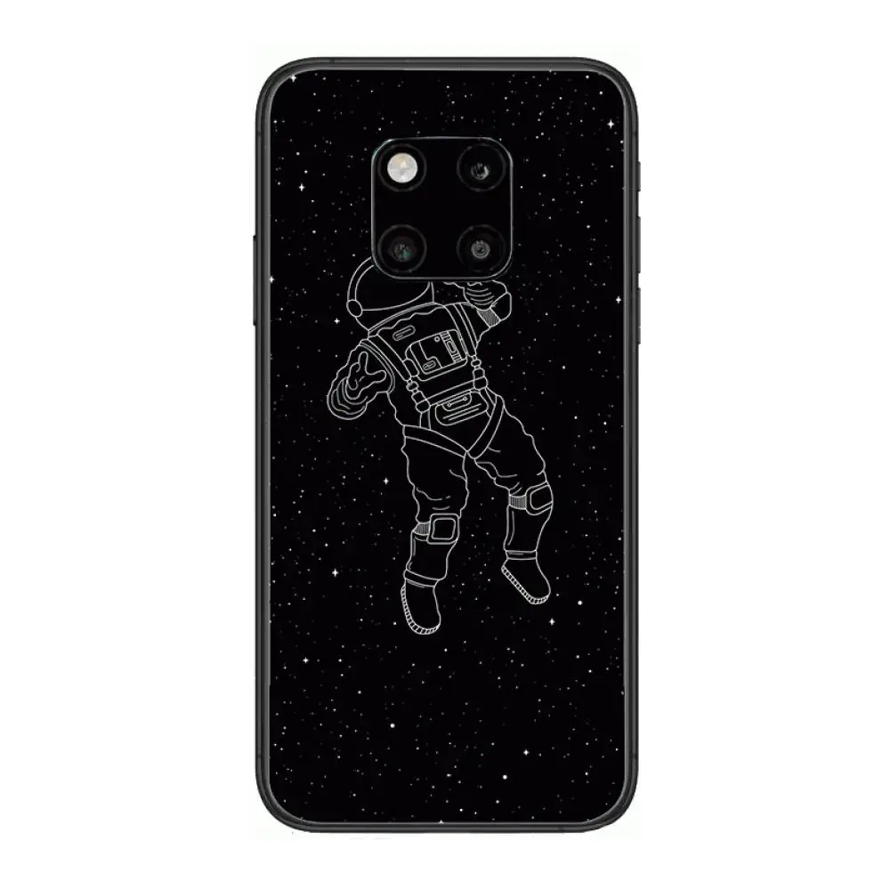 

Astronaut painting Phone Case For Huawei mate 30 10 20 40 Lite Smart Z Pro Black Etui 3D Coque Painting Hoesjes case