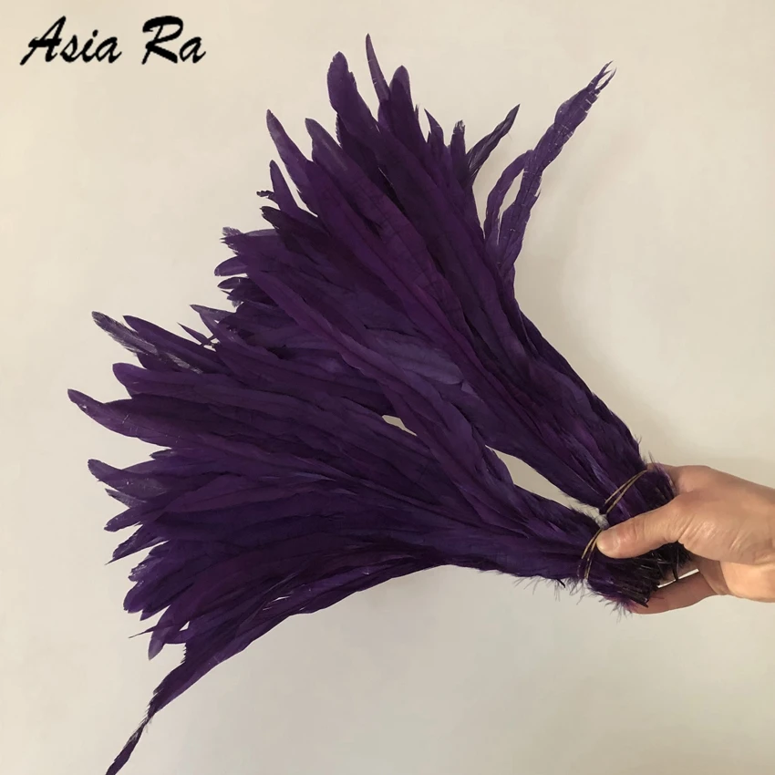 50 шт натуральный оранжевый окрашенный с перьями из хвоста петуха 35-40 см/14 до 16