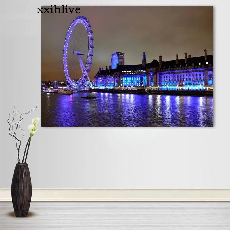 

Canvas Painting Famous HD British Buildings Wall The London Eye Posters And Prints Wall Pictures For Room Decoration Home Decor