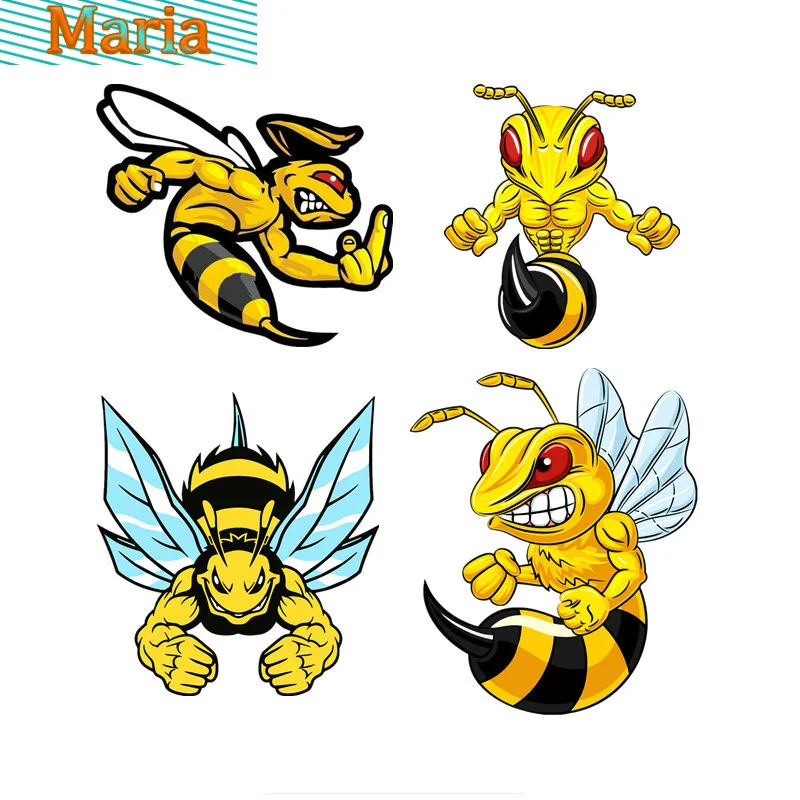 

Interesting Cartoon Car Stickers Motorcycle Decals Bee Decorative Accessories,to Cover Scratches Sunscreen Waterproof PVC Vinyl