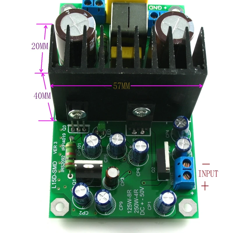 Lusya L15DSMD IRS2092S высокая мощность 250 Вт класс D аудио Цифровой моно усилитель плата F4
