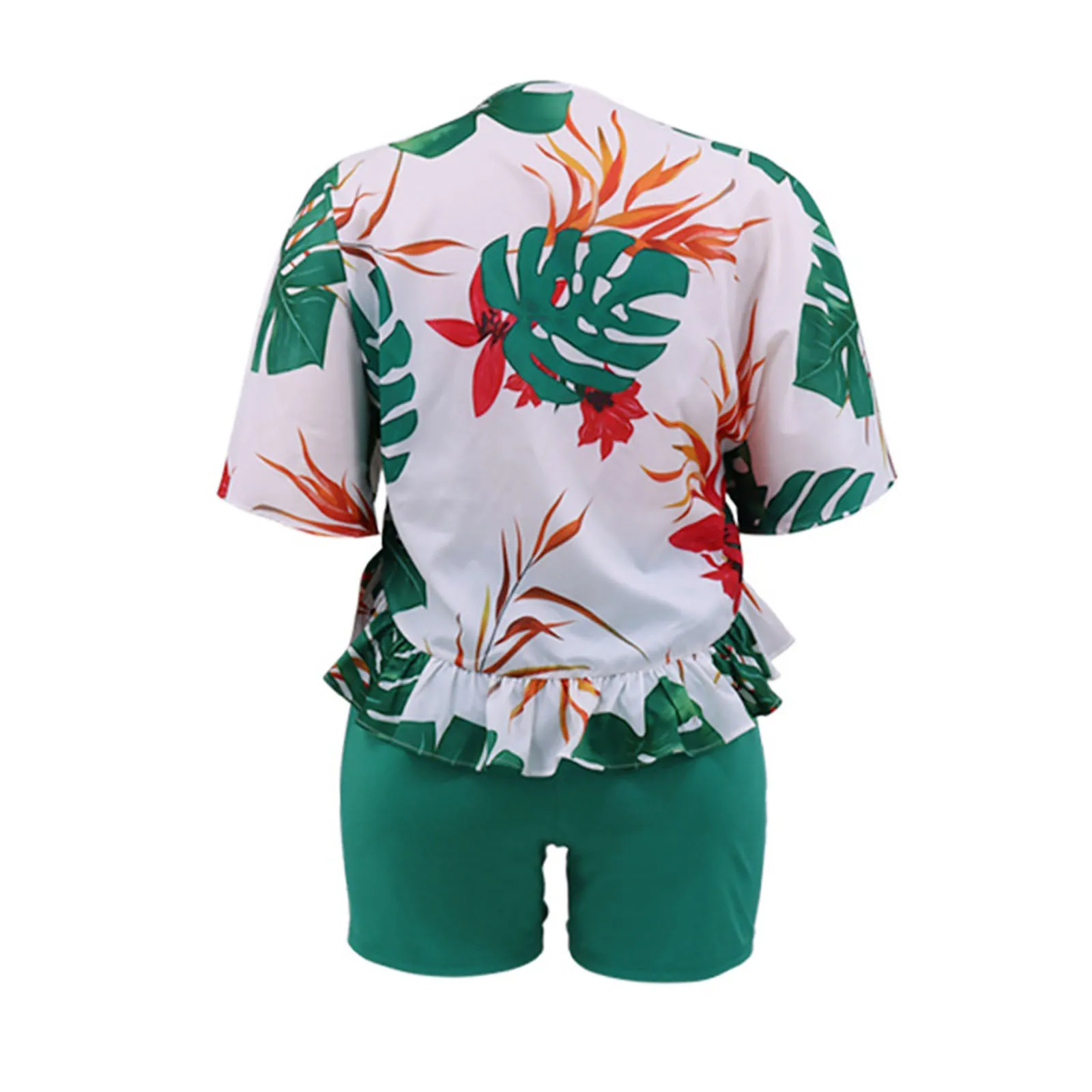 

Womail T-shirt woman tshirts set Fashion Womens Printed Short Sleeve Casual T-Shirt Set Large Size Casual Set oversized t shirt