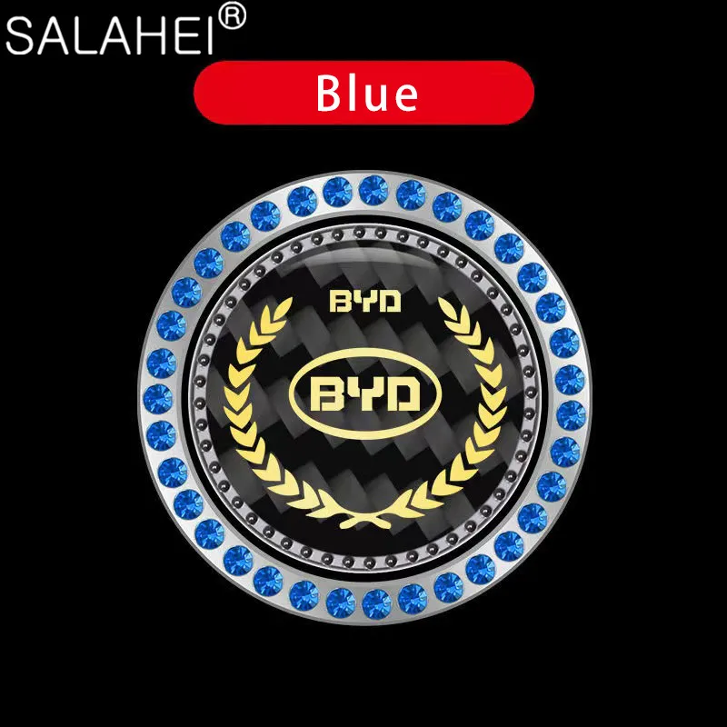 

1PCS Car Engine Start Stop Covers Diamond Outer Ring Carbon Fiber Texture Stickers For BYD F3 F3R Auto Stickers Accessories