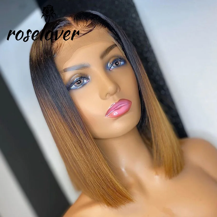 

Roselover 1B/27 Honey Blonde Lace Front Wig Human Hair 13x4 Lace Frontal Wigs Pre Plucked Hairline With Baby Hair Wigs For Women