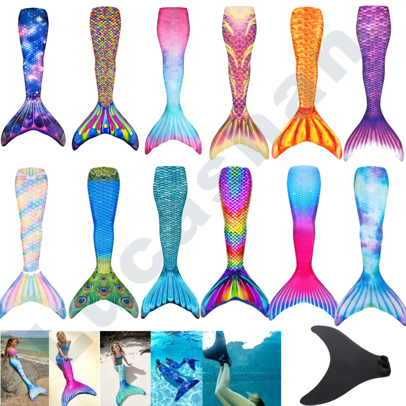 

Anime Adult Kids Swimming Mermaid Tail Children Swimwear Bikini Kawaii Swimsuit For Girls Pretty Girl Summer Swimmable Flippers