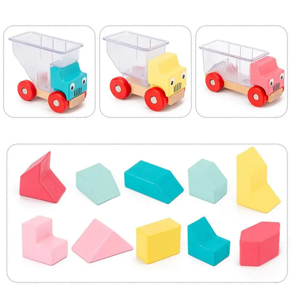 

Montessori Children Logical Thinking Training Truck Loading Game Wooden Truck Building Blocks Toy Parent-Child Toys Assembled