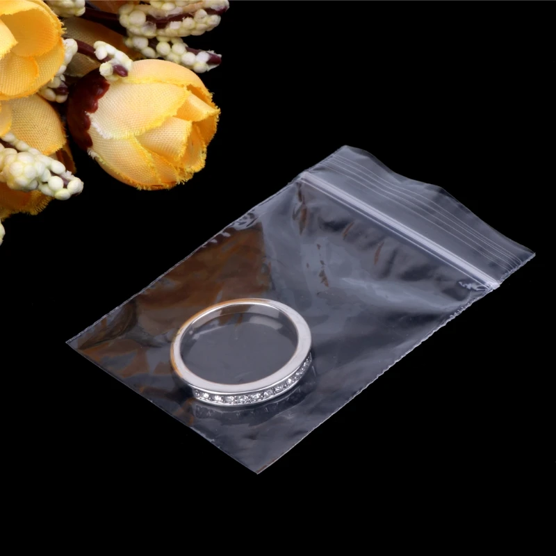 100 шт закрываемые пластиковые пакеты с замком на молнии прозрачные Прозрачные