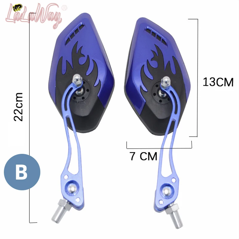 

10mm 8mm Pair Electric Motorcycle &Universal Motorcycle Rear View Mirror Scooter E-Bike Rear View Mirrors Back Side Mirror