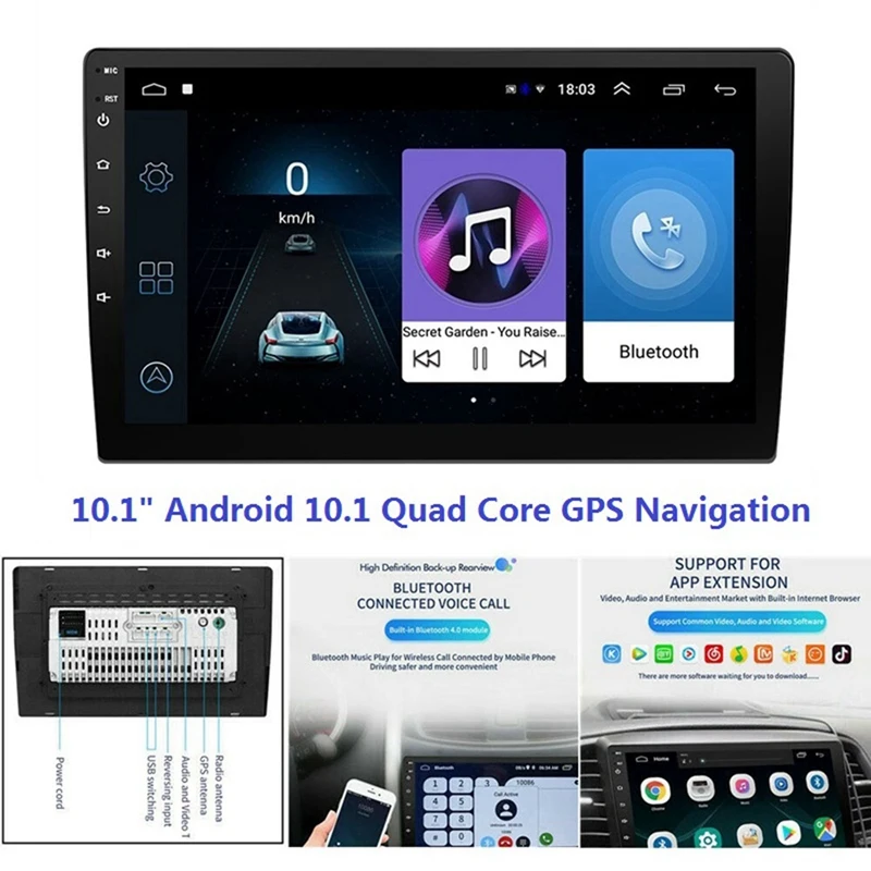 

Автомобильный mp5-плеер, экран 10,1 дюйма, Android 10,1, HD, четырехъядерный процессор, мультимедиа, стерео радио, 1 Гб + 16 ГБ, Wi-Fi, Bluetooth, GPS-навигация