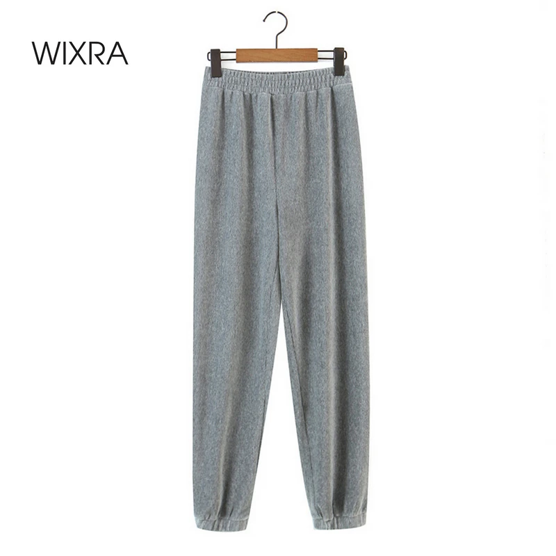 

Wixra Womens Workout Corduroy Pants Elastic Waist Solid Running Sweatpants Loose Casual New Fashion Clothes