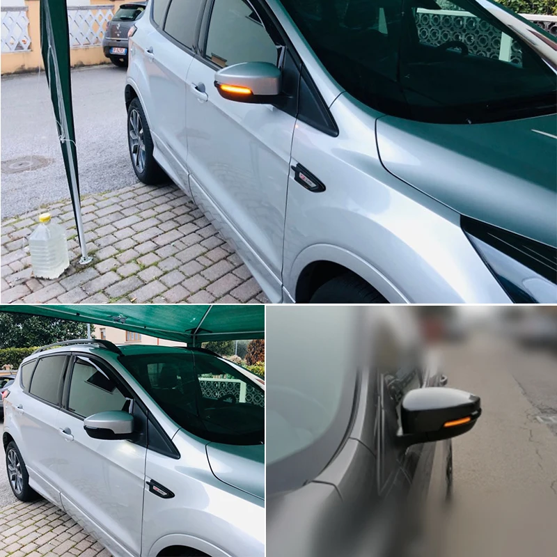 

PMFC 2Pcs LED Side Wing Rearview Mirror Flowing Turn Signal Light Dynamic Indicator Blinker Light For Ford Kuga/Escape 2013-2018