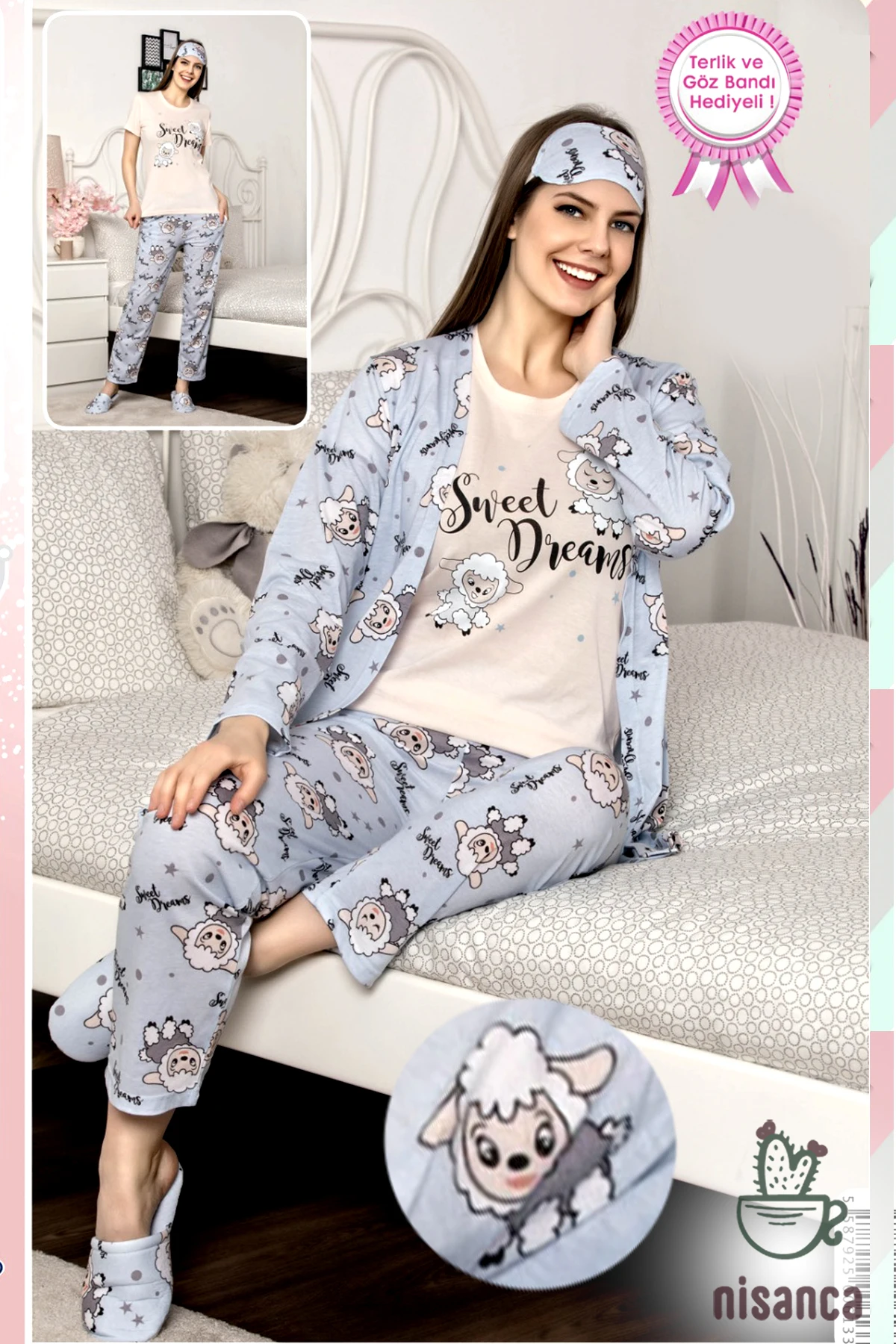 Женская пижама комплект из пяти частей высокое качество Пижама не потеющая ткань