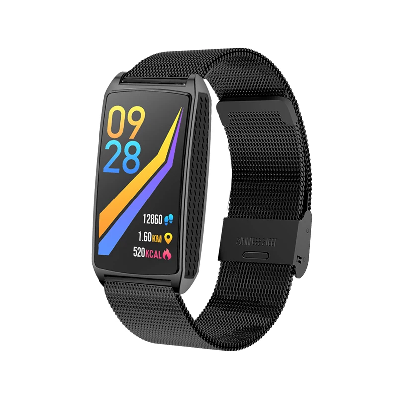 black steel GT58 для мужчин и женщин смарт-браслет PPG+ ECG+ HRV монитор сердечного ритма здоровья проверка браслет уведомления о звонках анти-потеря напоминание браслет - Цвет: black steel