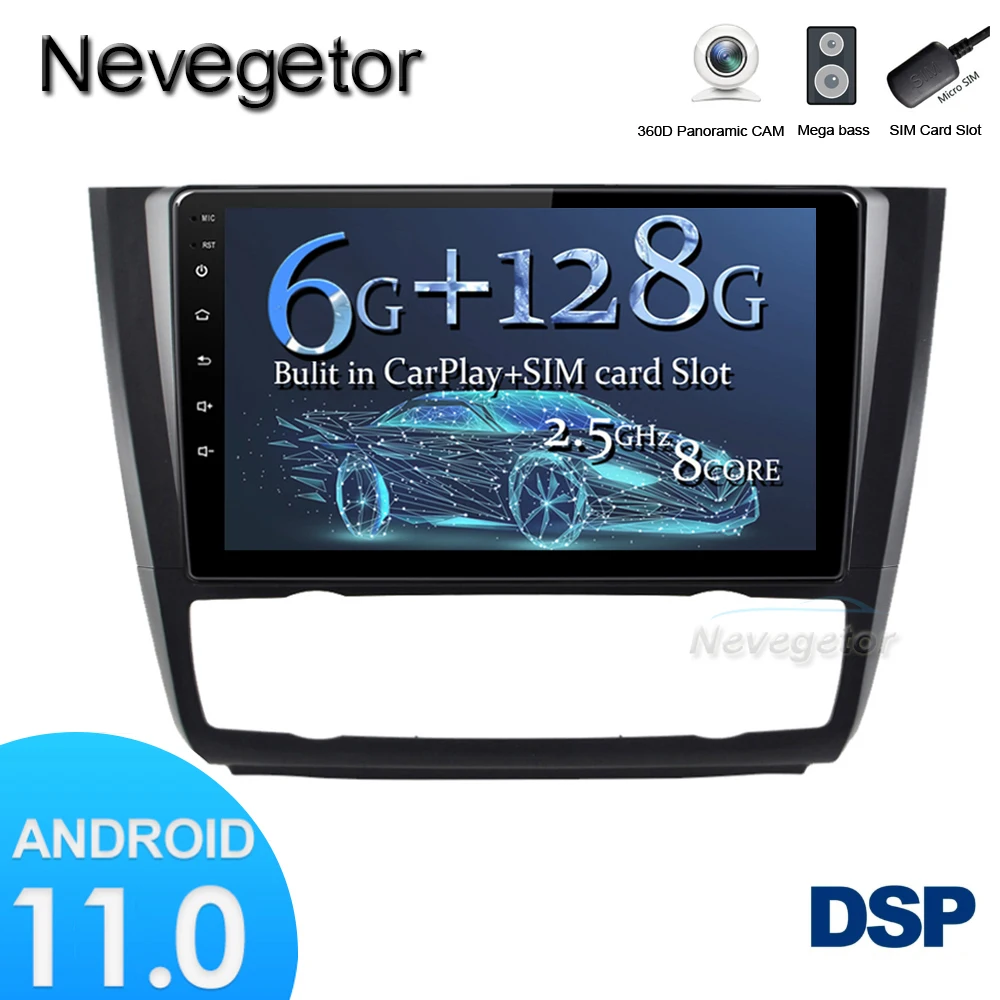 Автомобильный мультимедийный плеер для BMW 1 Series E88 E82 E81 E87 2004 2012 2 DIN Android 11 навигация