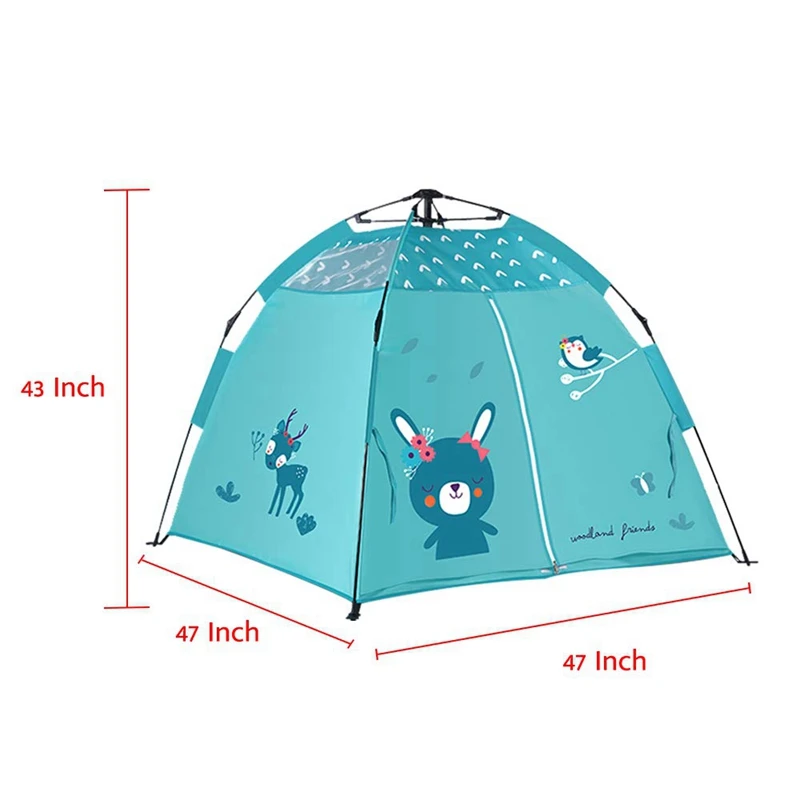 

Kids Portable -Up Tent Toddler Indoor Play Tent Children Outdoor Garden Folding Tent House Castle Playhouse in Blue
